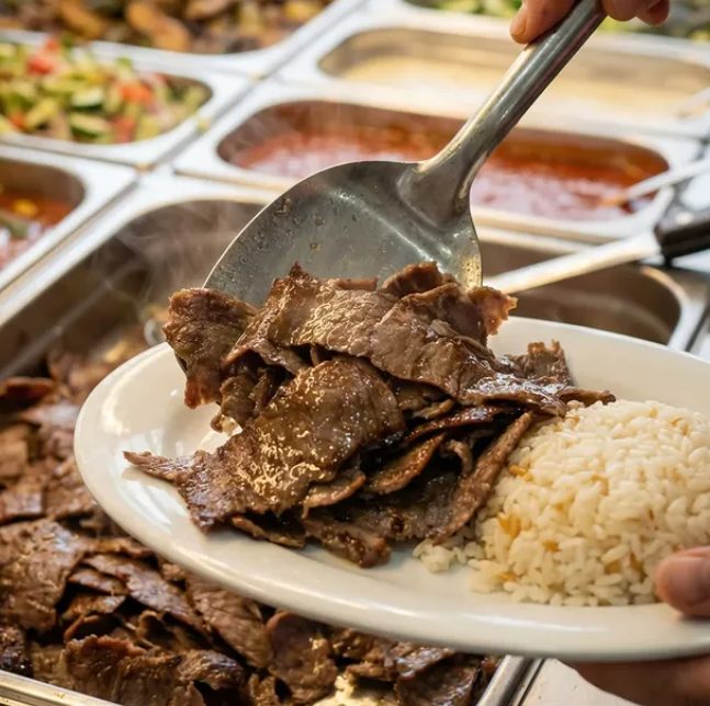 Et döner ve pilav tabağı